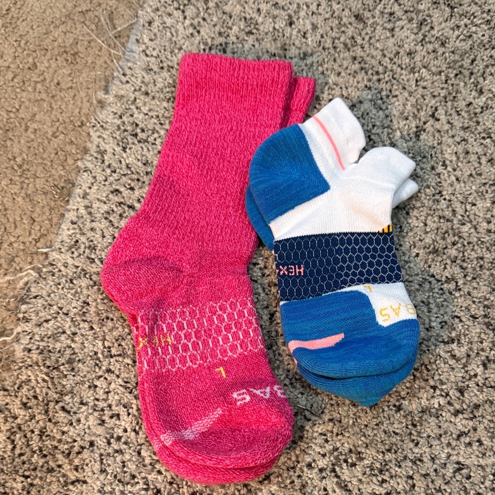 Colorful Socks Set - Pink size small and white and Blue size med